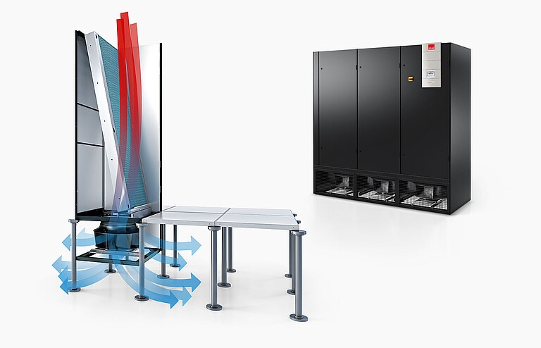 Raised floor, air conduction: Front/Back/Down CyberAir 3PRO CW